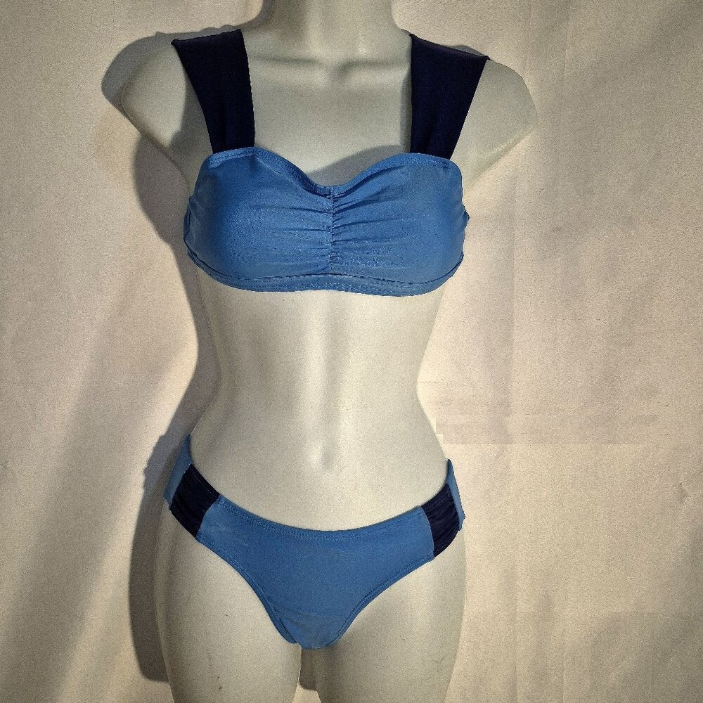 Cromer bikini swimsuit, Two-tone blue padded bust, in size medium
